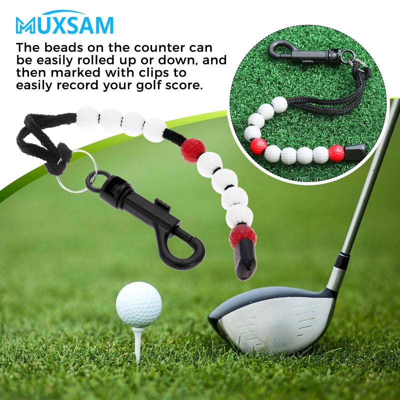 MUXSAM 1 Piece Golf Beads Score Counter with Clip (Red), Golf Stroke Score Count Keeper Putting Score Counter for Referee Caddy Golfer - Image 5